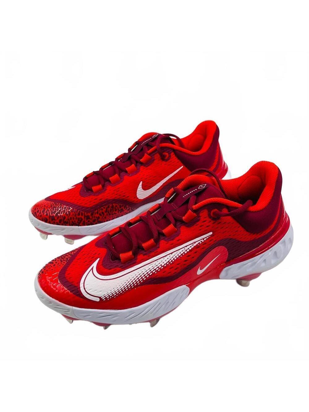 Nike Alpha Huarache Elite 4 Low Metal Baseball Red Cleats DJ6521-616 Men's 12.5